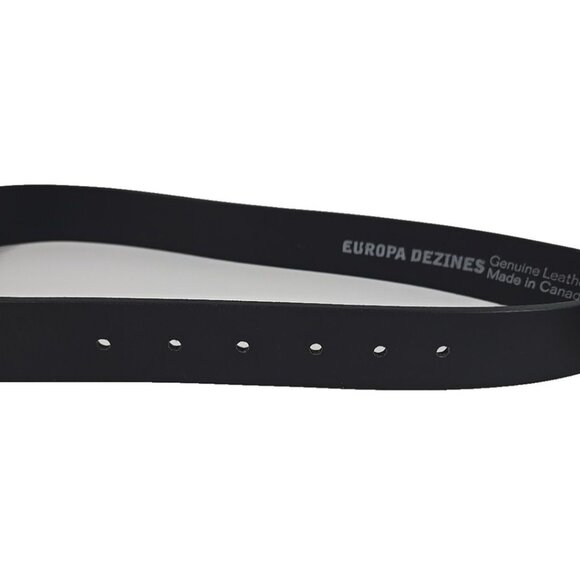 Europa Dezines Black Genuine Leather Belt Made in Canada Classic Style 30 - Picture 4 of 6
